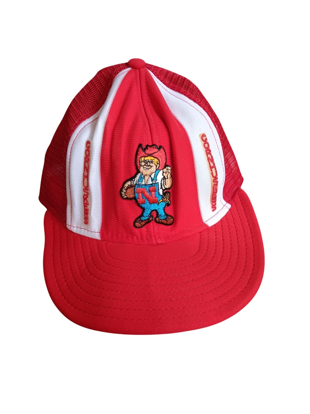 Vtg Nebraska Cornhuskers Trucker Hat Herbie Husker 1980's Big Red Lucky Stripes